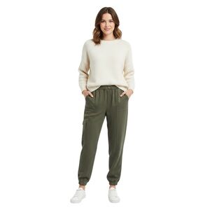 Aeropostale Women’s Joggers High-Rise Utility Cargo Olive Green Rayon Size S